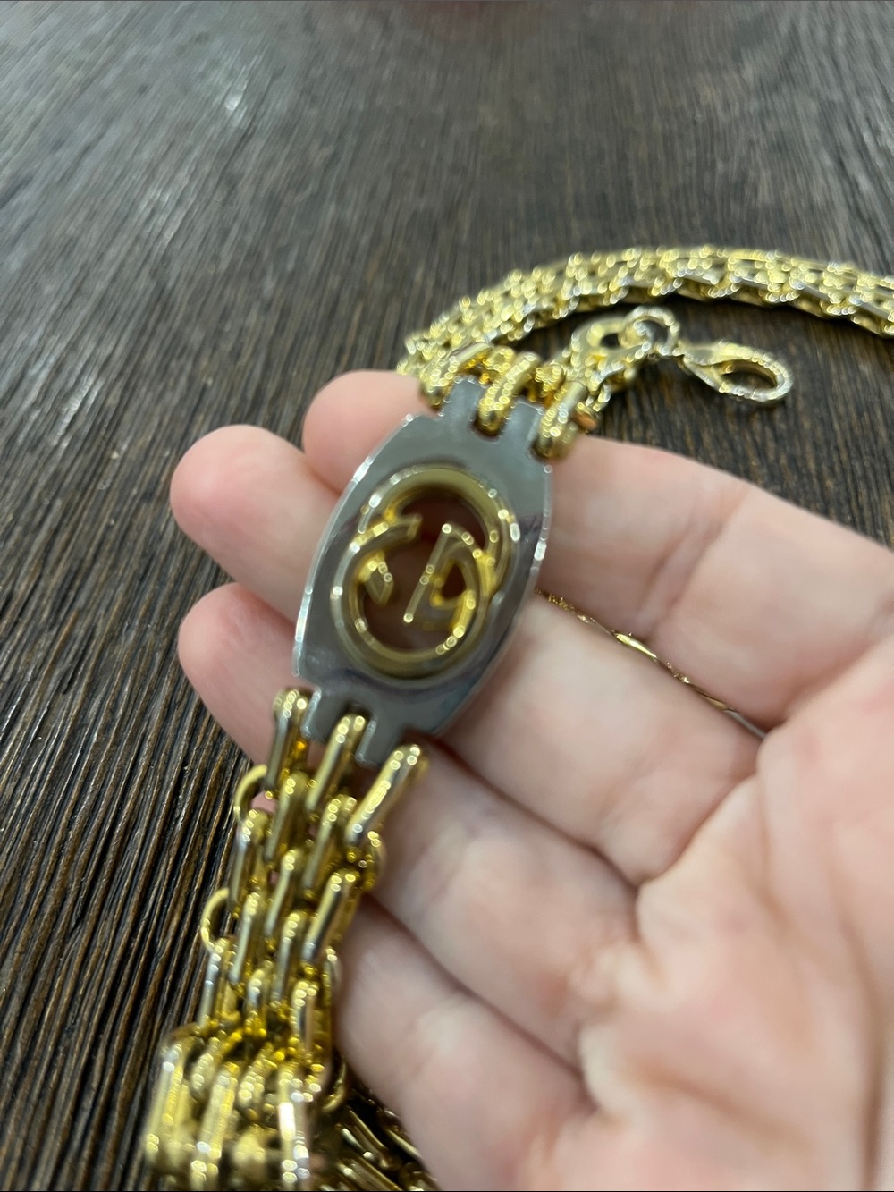 Gucci two tone gold and silver chain belt - Picture 3 of 7